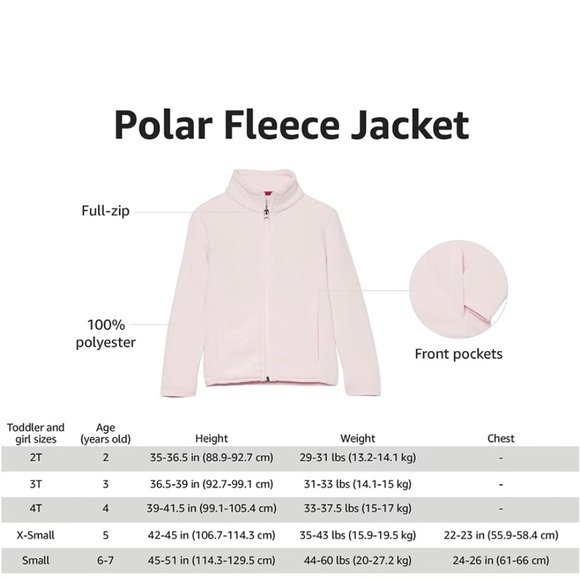 NWT 3T Pink Fleece Jacket - Picture 4 of 5